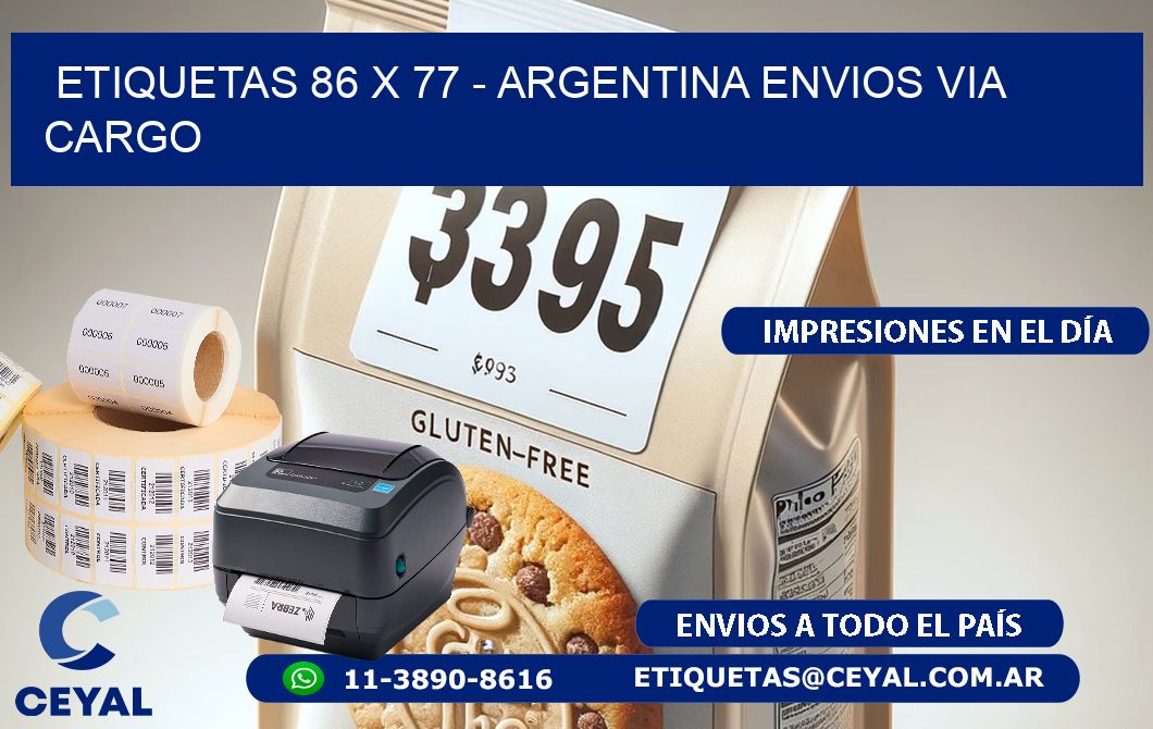 ETIQUETAS 86 x 77 - ARGENTINA ENVIOS VIA CARGO