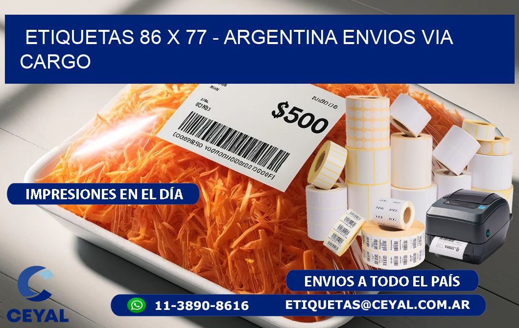 ETIQUETAS 86 x 77 - ARGENTINA ENVIOS VIA CARGO