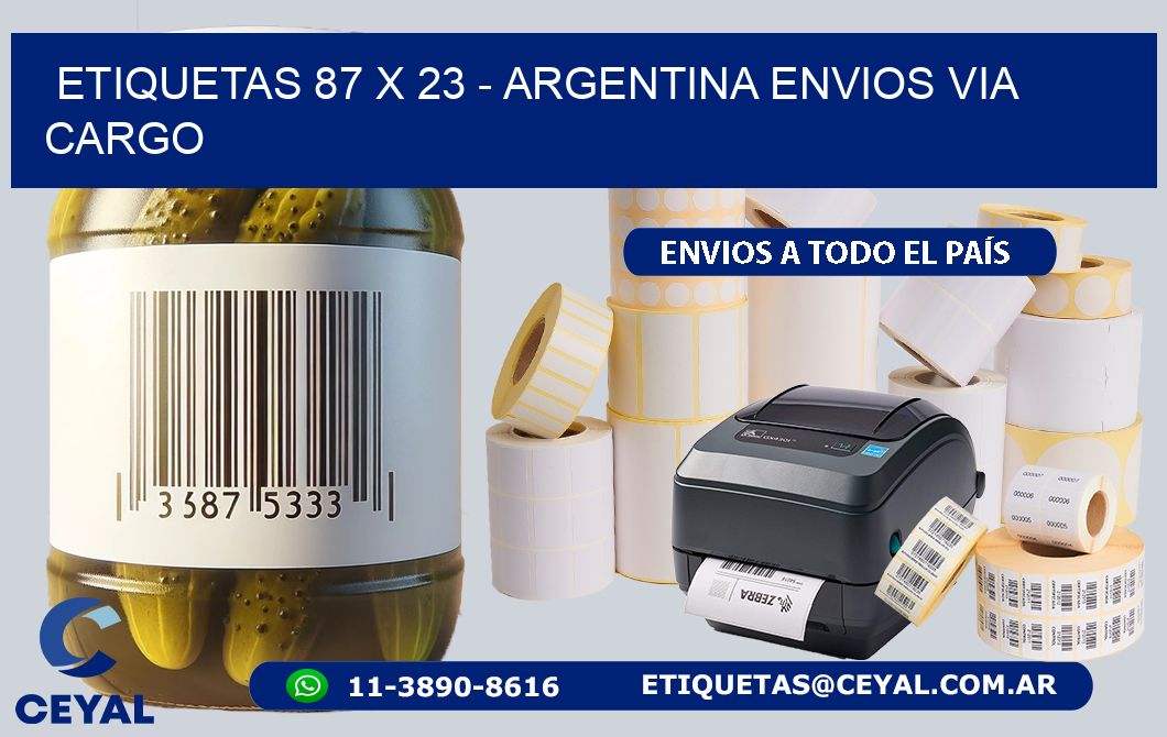 ETIQUETAS 87 x 23 - ARGENTINA ENVIOS VIA CARGO