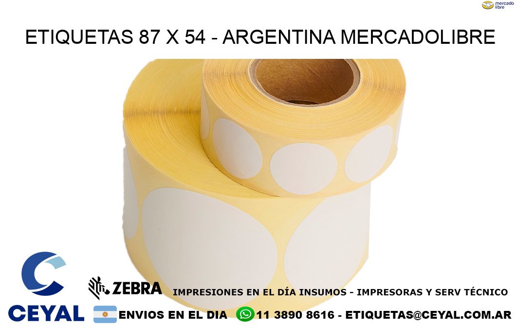 ETIQUETAS 87 x 54 - ARGENTINA MERCADOLIBRE