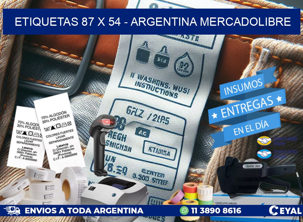 ETIQUETAS 87 x 54 – ARGENTINA MERCADOLIBRE