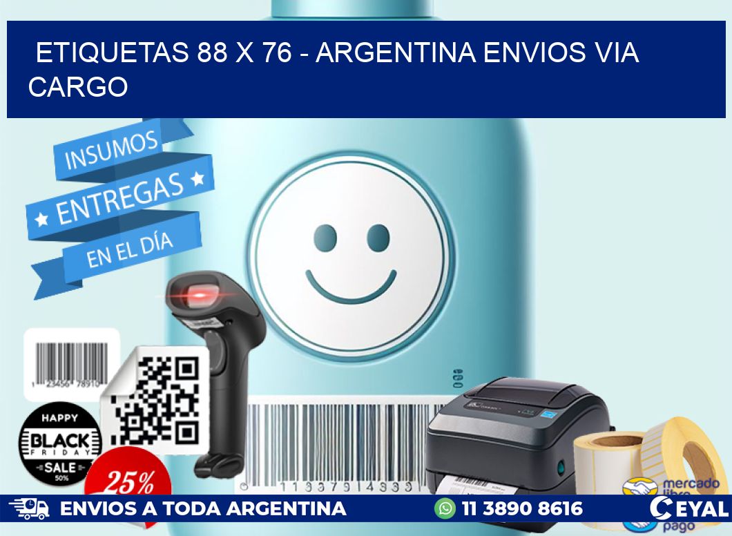 ETIQUETAS 88 x 76 - ARGENTINA ENVIOS VIA CARGO