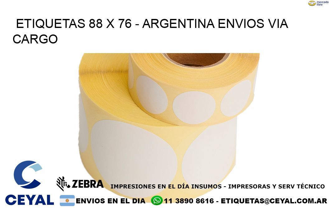 ETIQUETAS 88 x 76 - ARGENTINA ENVIOS VIA CARGO