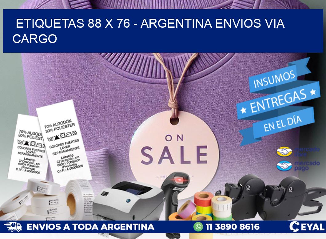 ETIQUETAS 88 x 76 – ARGENTINA ENVIOS VIA CARGO