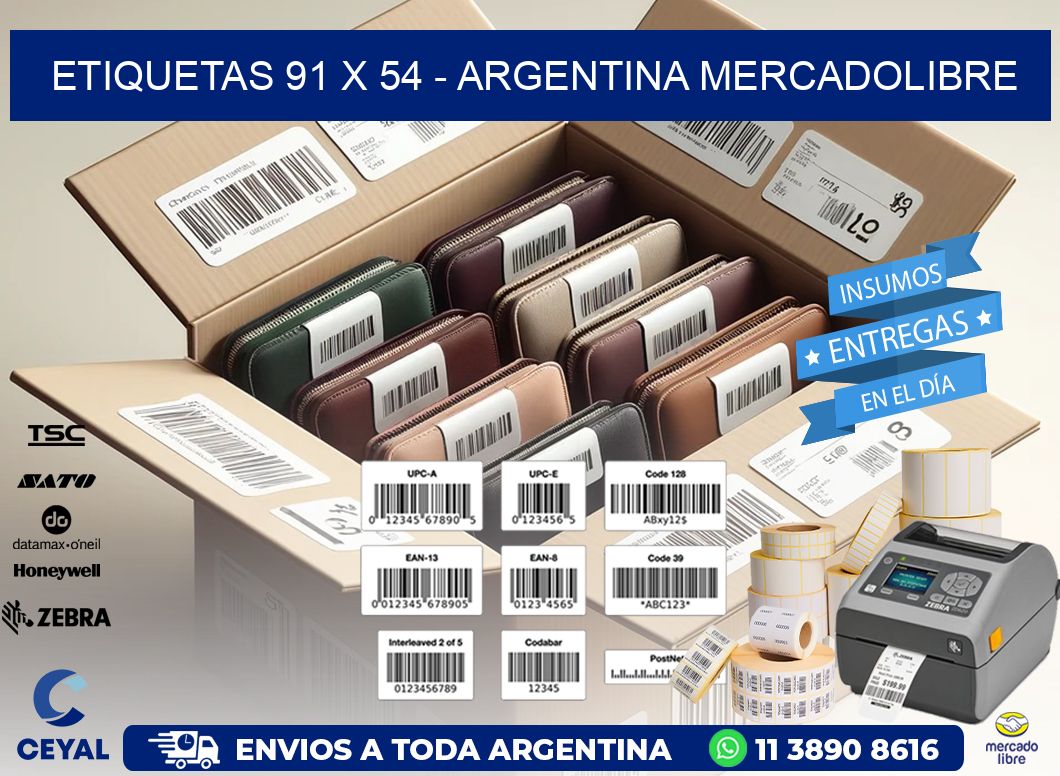 ETIQUETAS 91 x 54 - ARGENTINA MERCADOLIBRE