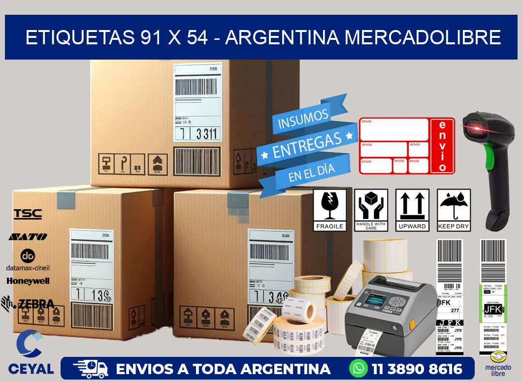 ETIQUETAS 91 x 54 - ARGENTINA MERCADOLIBRE