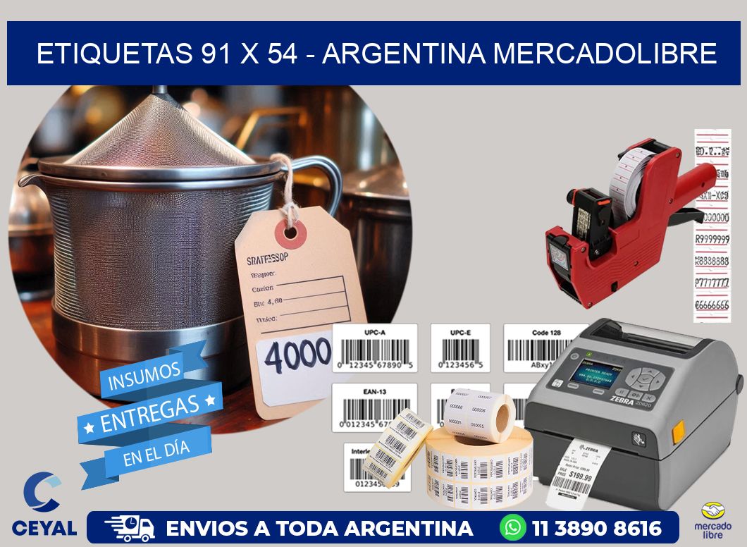 ETIQUETAS 91 x 54 – ARGENTINA MERCADOLIBRE