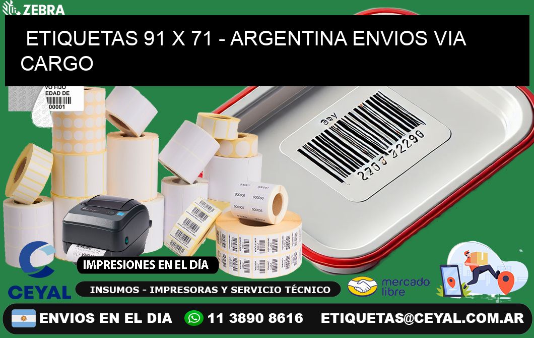 ETIQUETAS 91 x 71 - ARGENTINA ENVIOS VIA CARGO