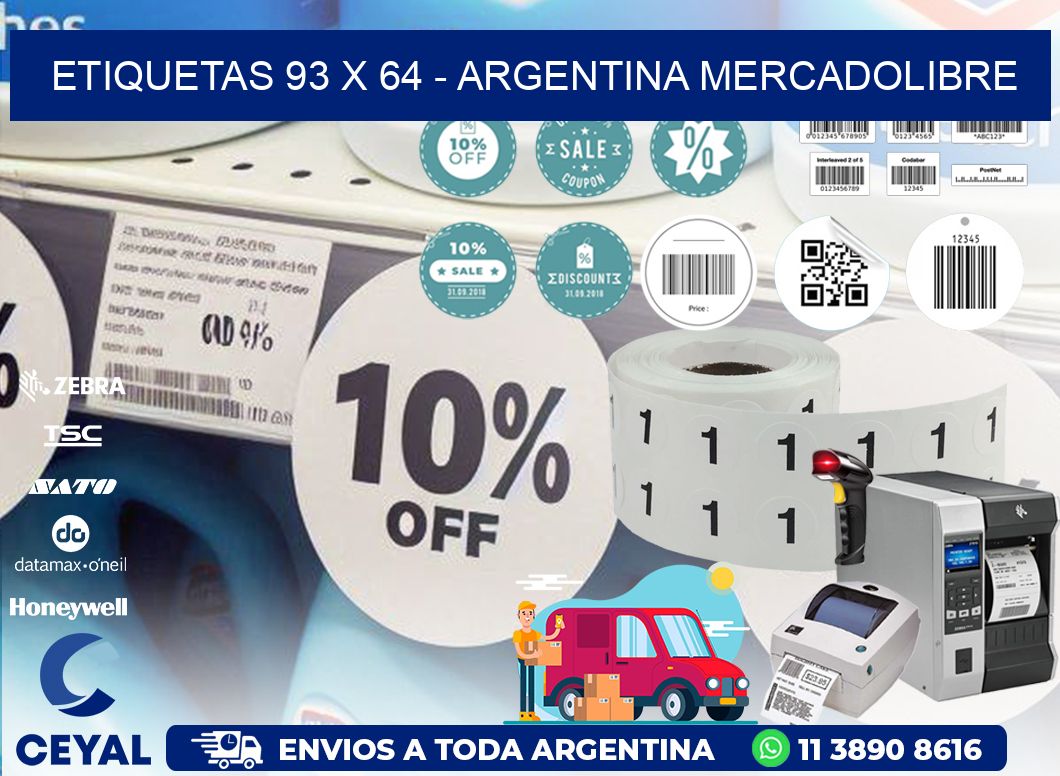 ETIQUETAS 93 x 64 - ARGENTINA MERCADOLIBRE