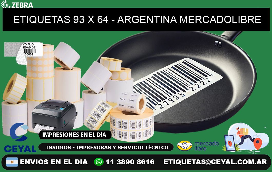 ETIQUETAS 93 x 64 - ARGENTINA MERCADOLIBRE