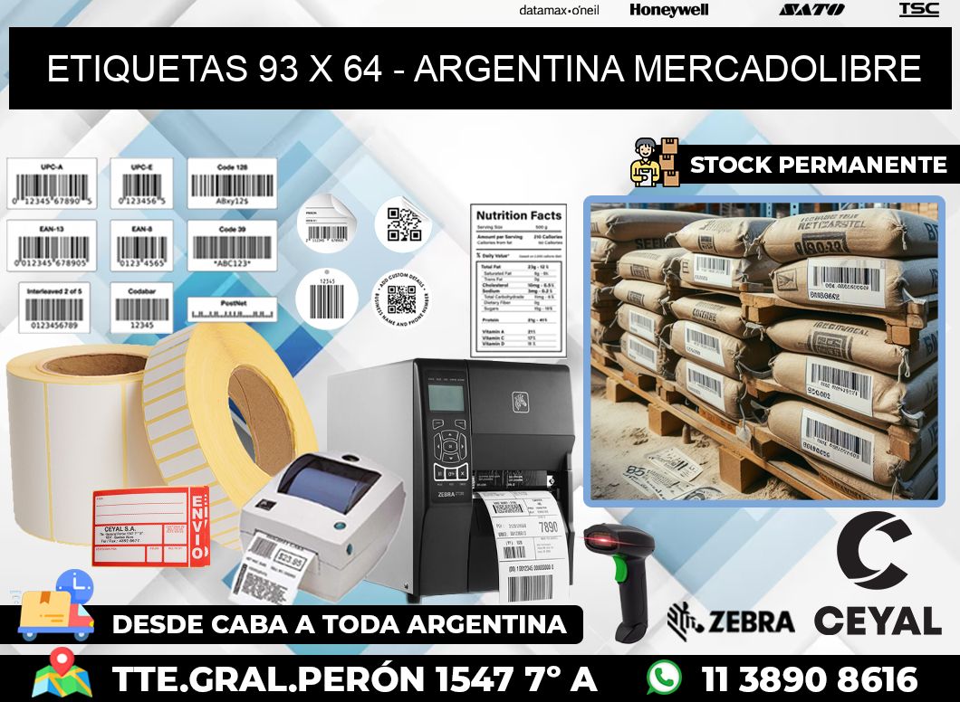 ETIQUETAS 93 x 64 – ARGENTINA MERCADOLIBRE