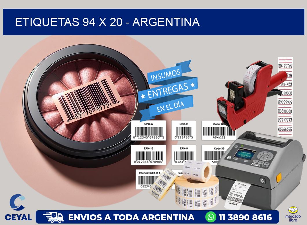 ETIQUETAS 94 x 20 - ARGENTINA