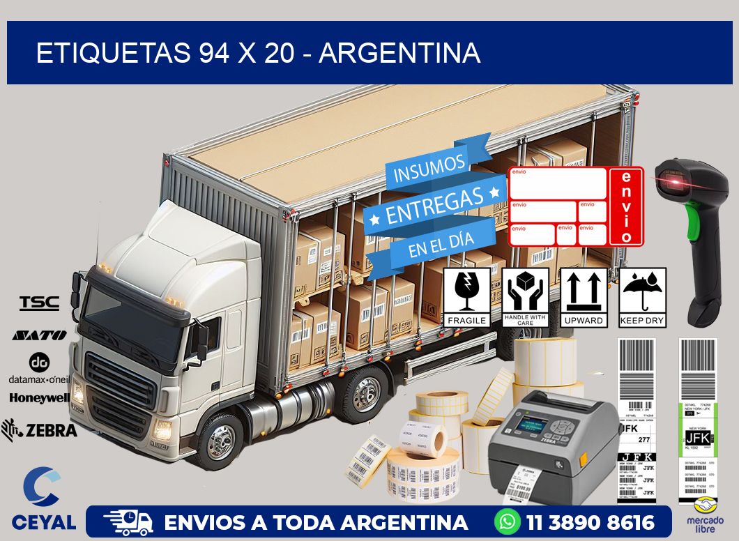 ETIQUETAS 94 x 20 - ARGENTINA