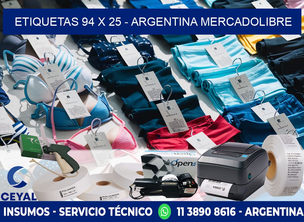 ETIQUETAS 94 x 25 - ARGENTINA MERCADOLIBRE