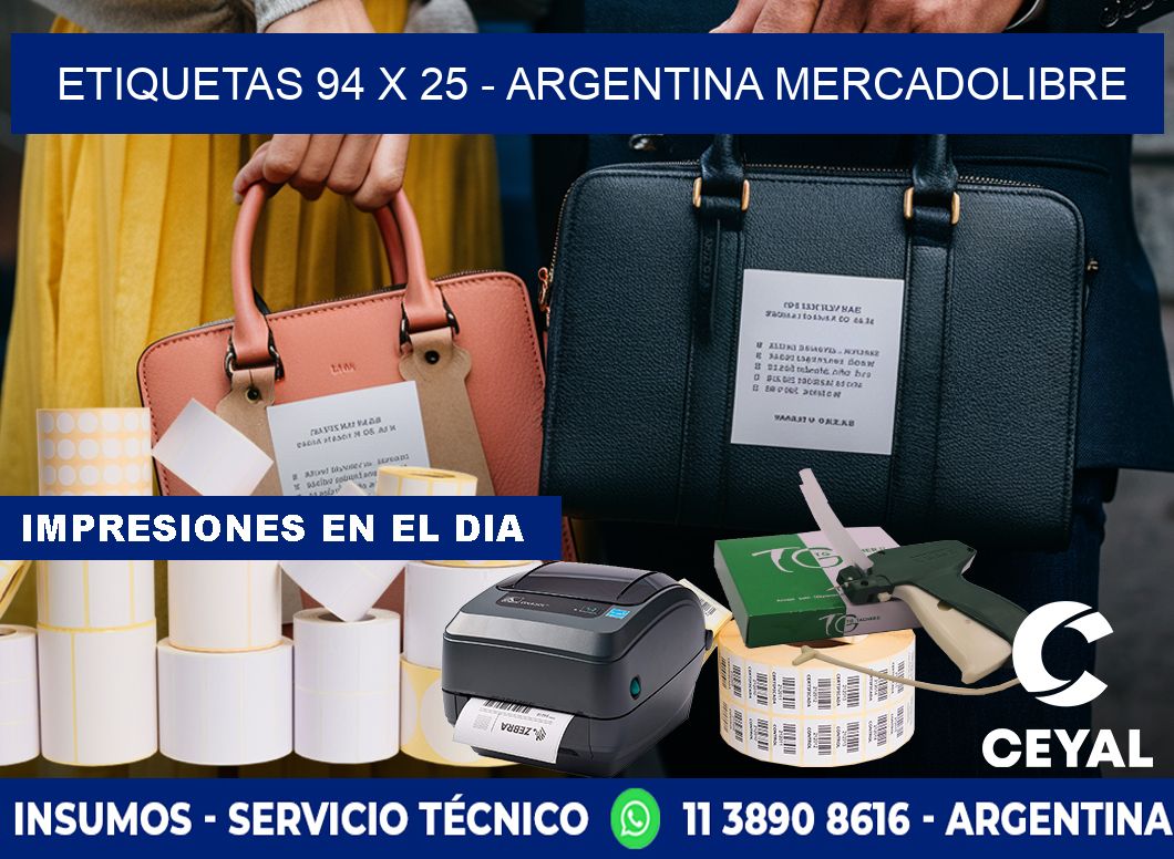 ETIQUETAS 94 x 25 - ARGENTINA MERCADOLIBRE