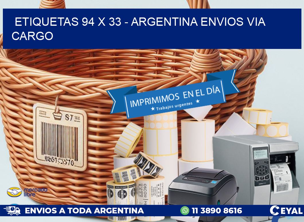 ETIQUETAS 94 x 33 - ARGENTINA ENVIOS VIA CARGO