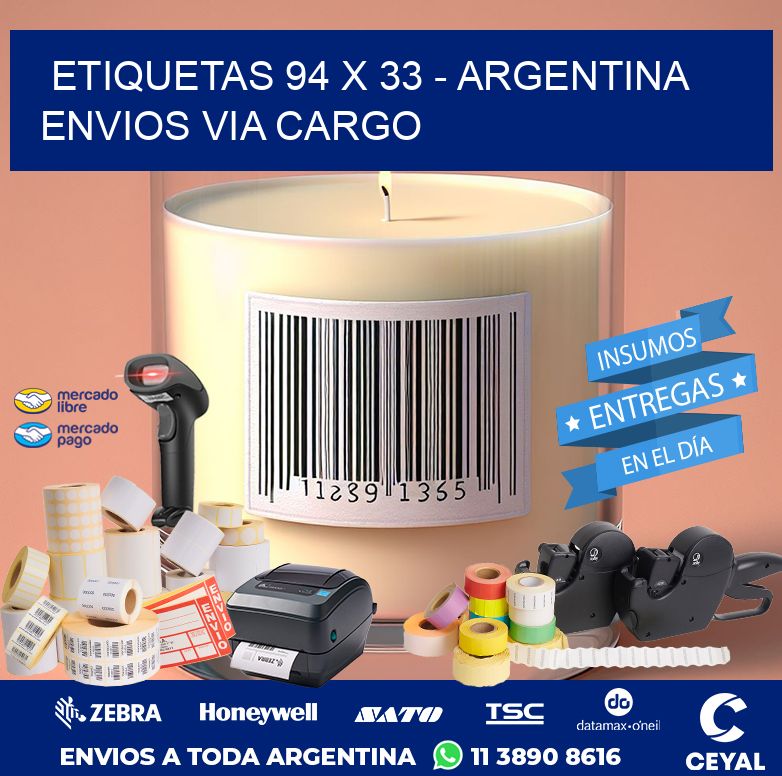 ETIQUETAS 94 x 33 - ARGENTINA ENVIOS VIA CARGO