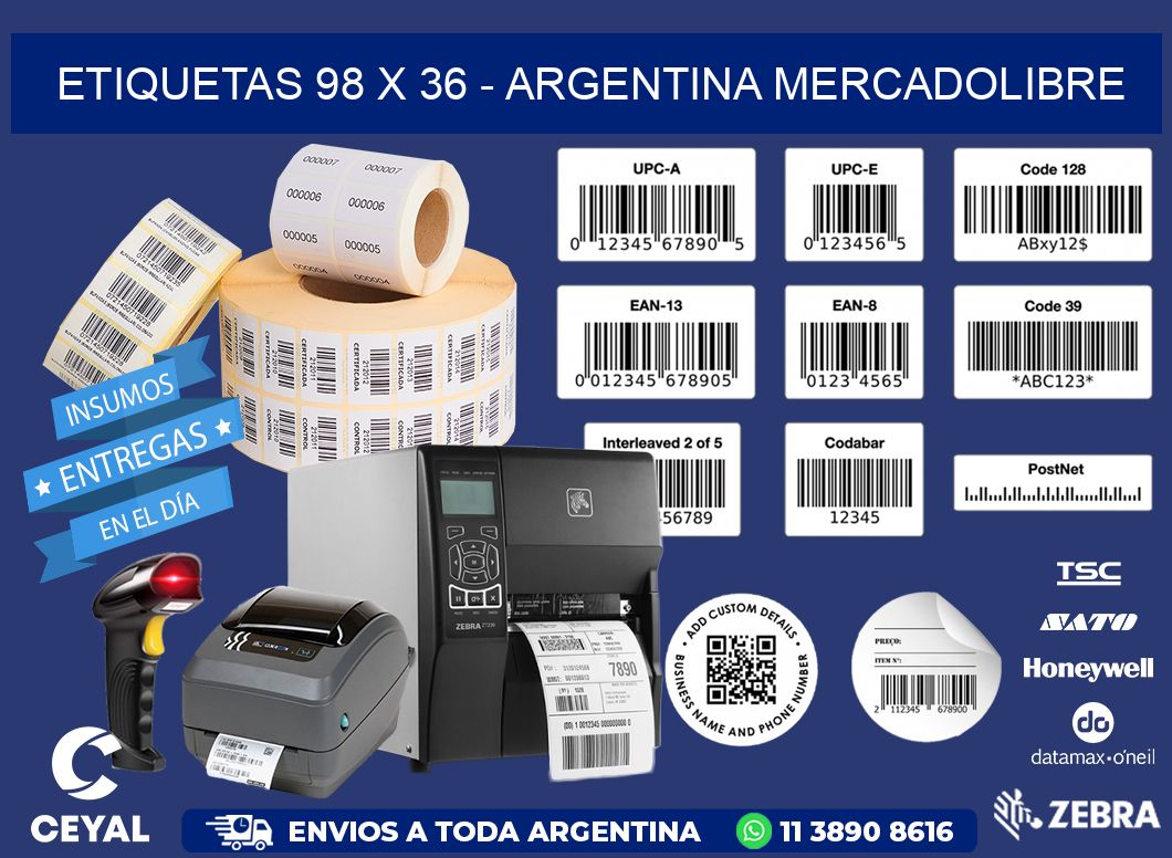 ETIQUETAS 98 x 36 - ARGENTINA MERCADOLIBRE