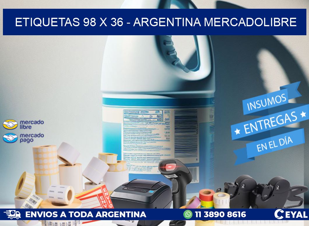 ETIQUETAS 98 x 36 - ARGENTINA MERCADOLIBRE