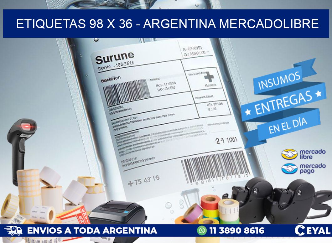 ETIQUETAS 98 x 36 - ARGENTINA MERCADOLIBRE