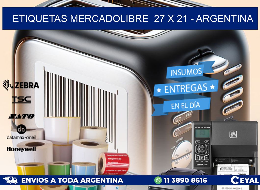 ETIQUETAS MERCADOLIBRE  27 x 21 - ARGENTINA