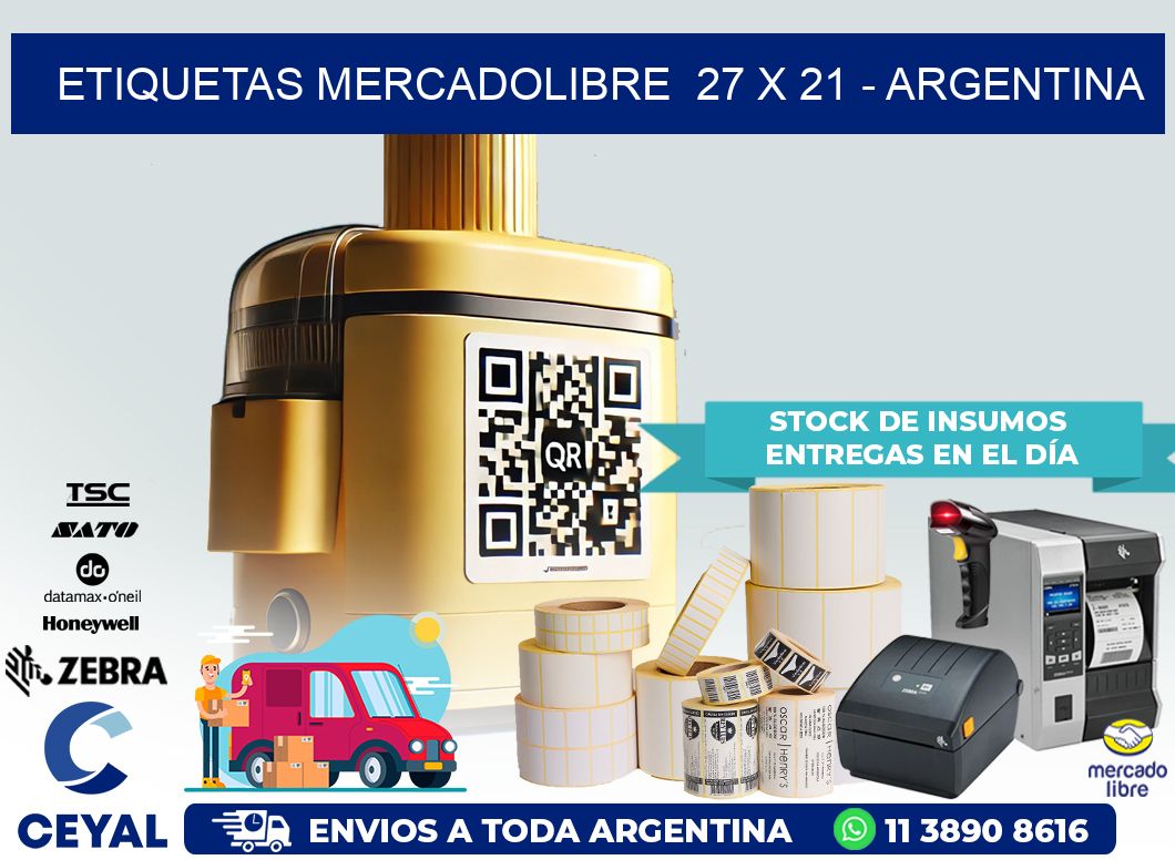 ETIQUETAS MERCADOLIBRE  27 x 21 – ARGENTINA