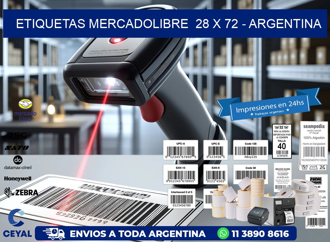 ETIQUETAS MERCADOLIBRE  28 x 72 – ARGENTINA