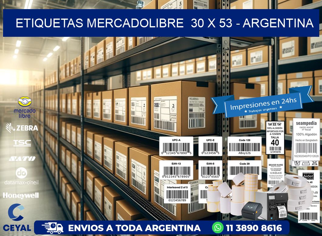 ETIQUETAS MERCADOLIBRE  30 x 53 – ARGENTINA