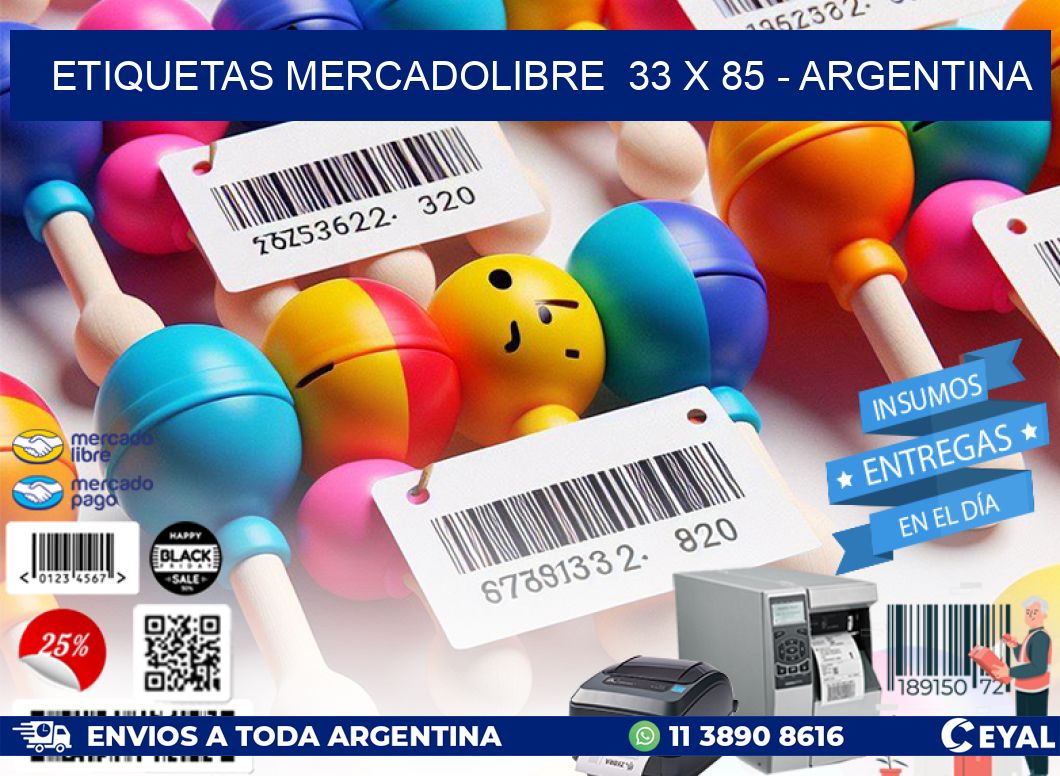 ETIQUETAS MERCADOLIBRE  33 x 85 – ARGENTINA