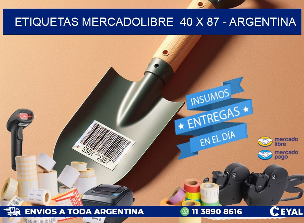 ETIQUETAS MERCADOLIBRE  40 x 87 - ARGENTINA