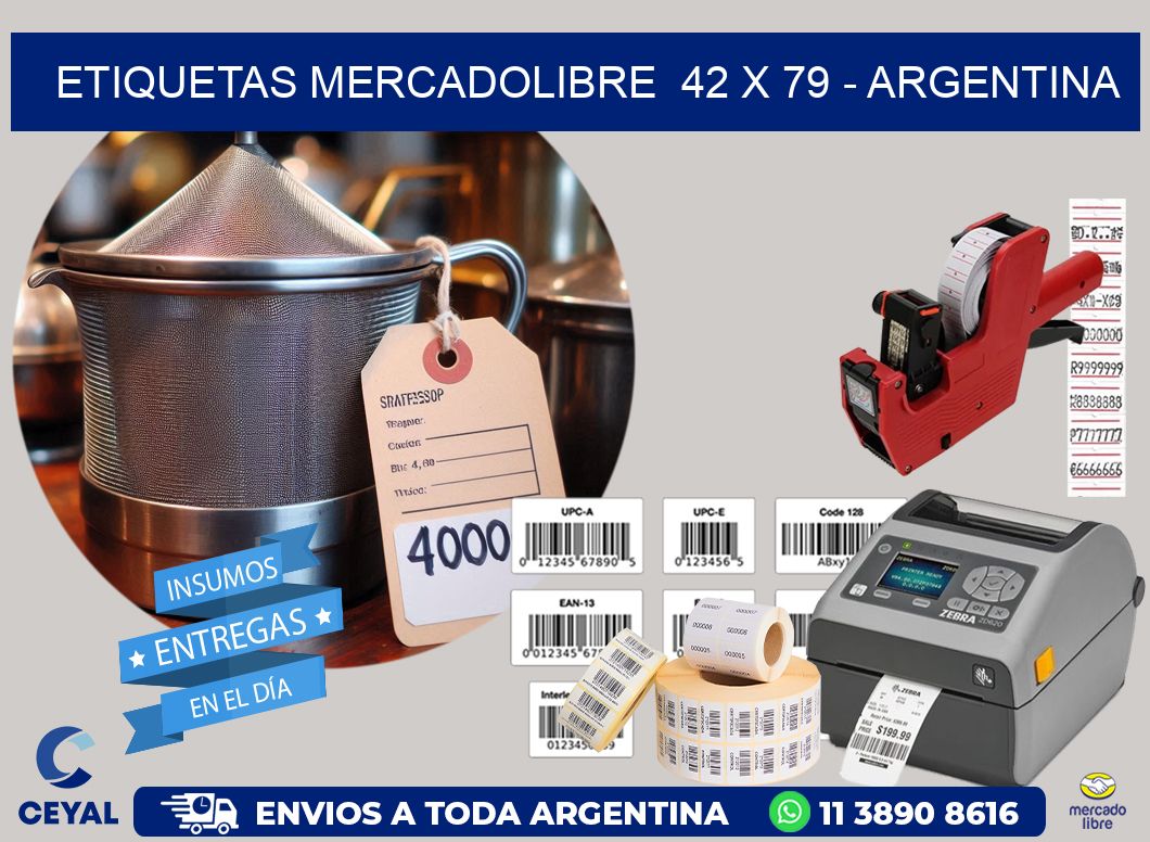 ETIQUETAS MERCADOLIBRE  42 x 79 – ARGENTINA