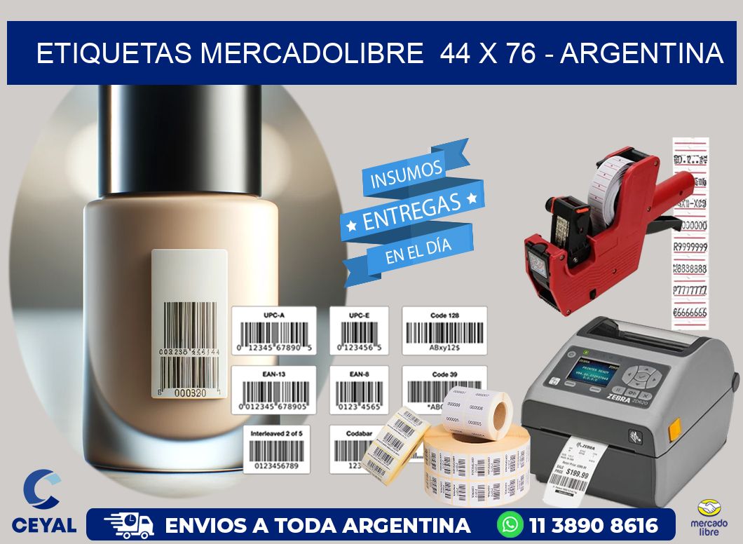 ETIQUETAS MERCADOLIBRE  44 x 76 - ARGENTINA