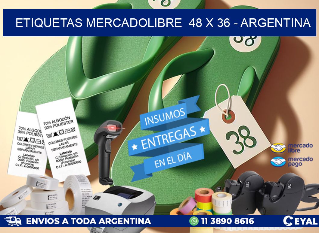 ETIQUETAS MERCADOLIBRE  48 x 36 - ARGENTINA