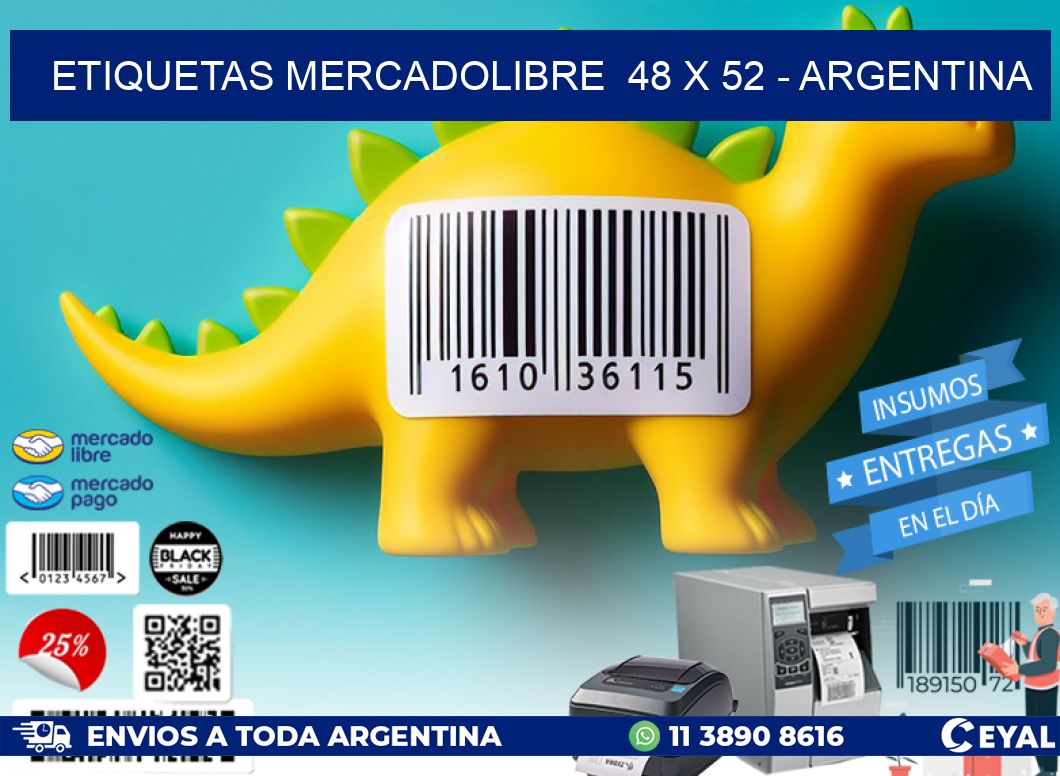 ETIQUETAS MERCADOLIBRE  48 x 52 - ARGENTINA