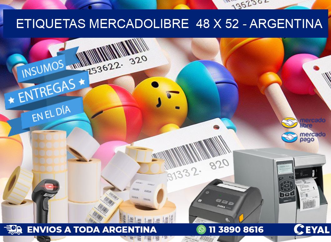 ETIQUETAS MERCADOLIBRE  48 x 52 – ARGENTINA