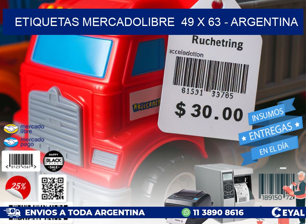 ETIQUETAS MERCADOLIBRE  49 x 63 - ARGENTINA