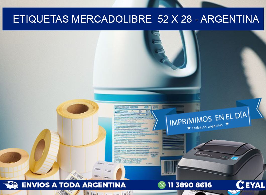 ETIQUETAS MERCADOLIBRE  52 x 28 - ARGENTINA