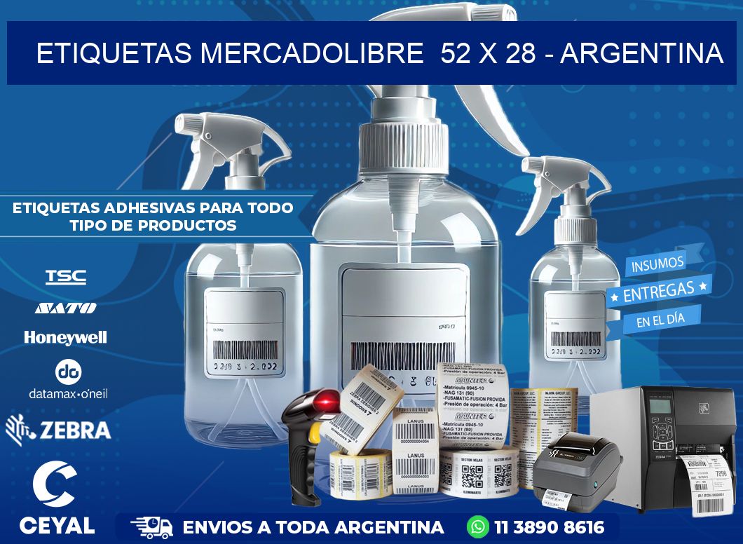 ETIQUETAS MERCADOLIBRE  52 x 28 – ARGENTINA