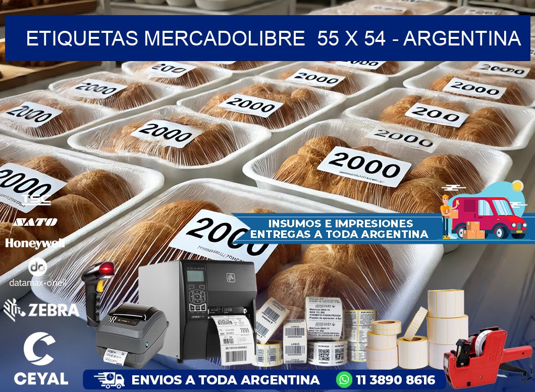 ETIQUETAS MERCADOLIBRE  55 x 54 - ARGENTINA