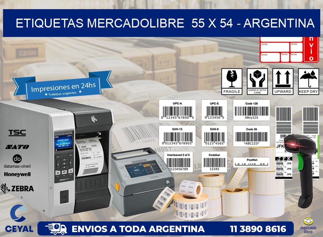 ETIQUETAS MERCADOLIBRE  55 x 54 - ARGENTINA