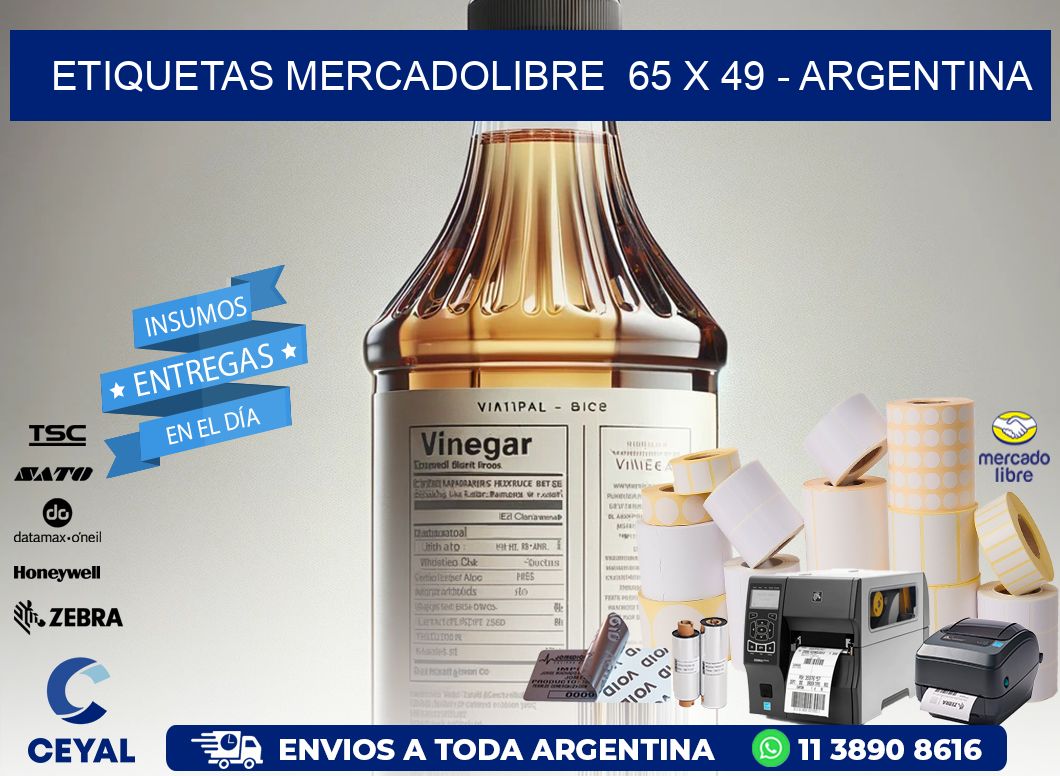 ETIQUETAS MERCADOLIBRE  65 x 49 - ARGENTINA