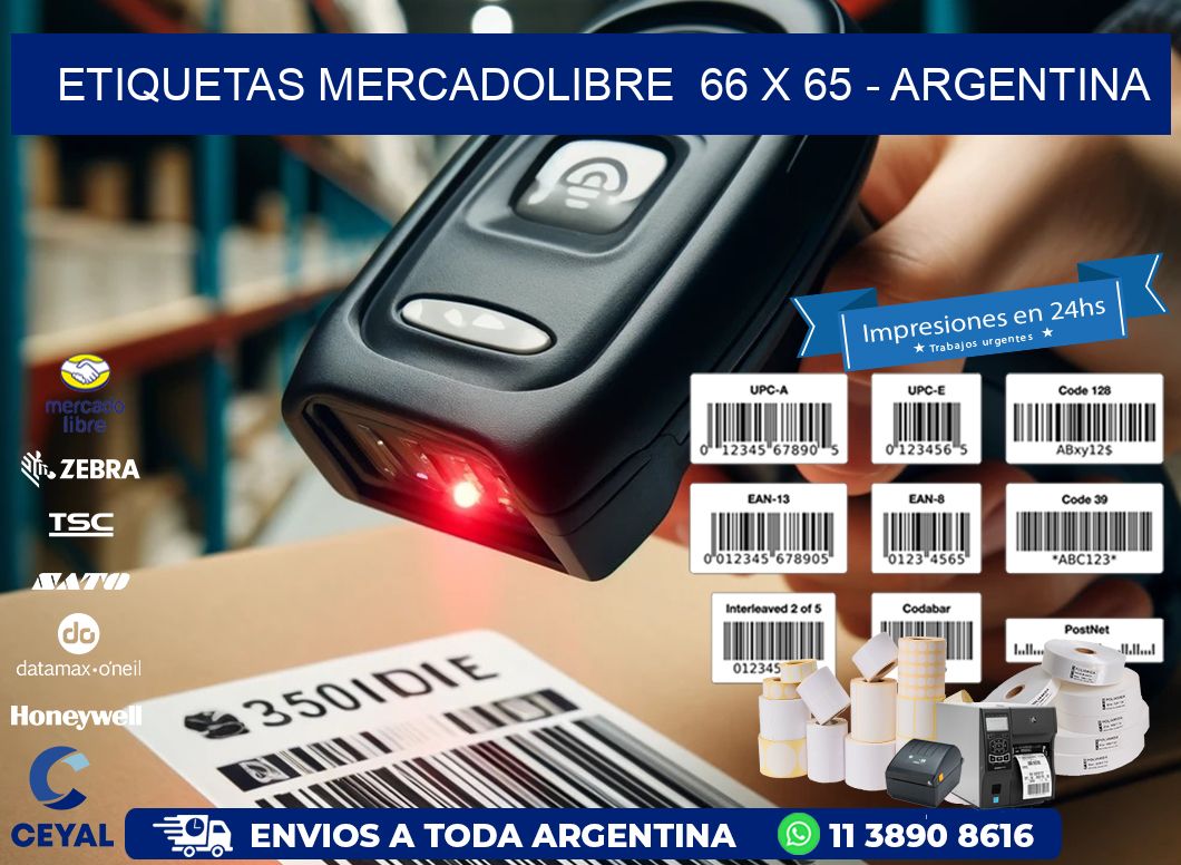 ETIQUETAS MERCADOLIBRE  66 x 65 - ARGENTINA