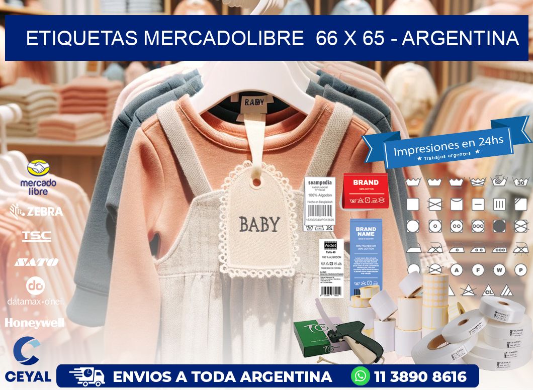 ETIQUETAS MERCADOLIBRE  66 x 65 - ARGENTINA