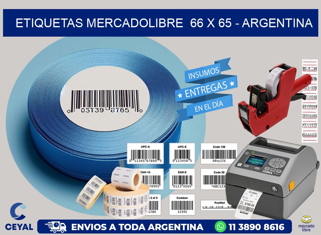 ETIQUETAS MERCADOLIBRE  66 x 65 - ARGENTINA