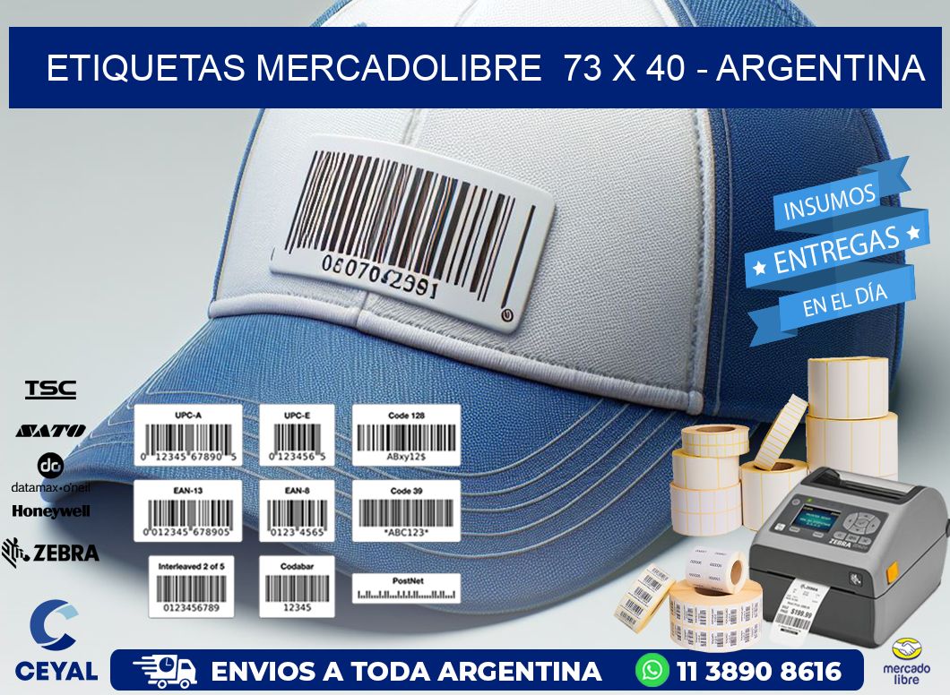 ETIQUETAS MERCADOLIBRE  73 x 40 - ARGENTINA