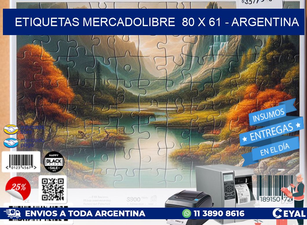 ETIQUETAS MERCADOLIBRE  80 x 61 – ARGENTINA