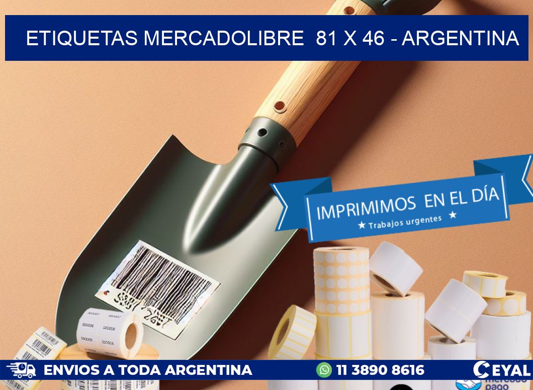 ETIQUETAS MERCADOLIBRE  81 x 46 - ARGENTINA