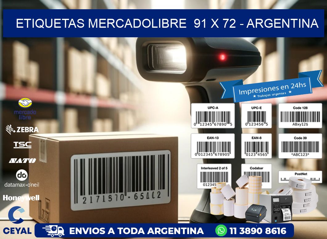 ETIQUETAS MERCADOLIBRE  91 x 72 - ARGENTINA