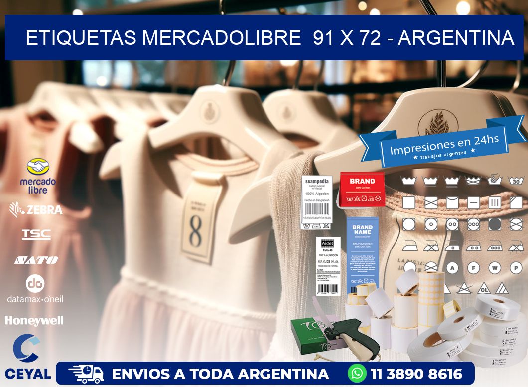 ETIQUETAS MERCADOLIBRE  91 x 72 - ARGENTINA