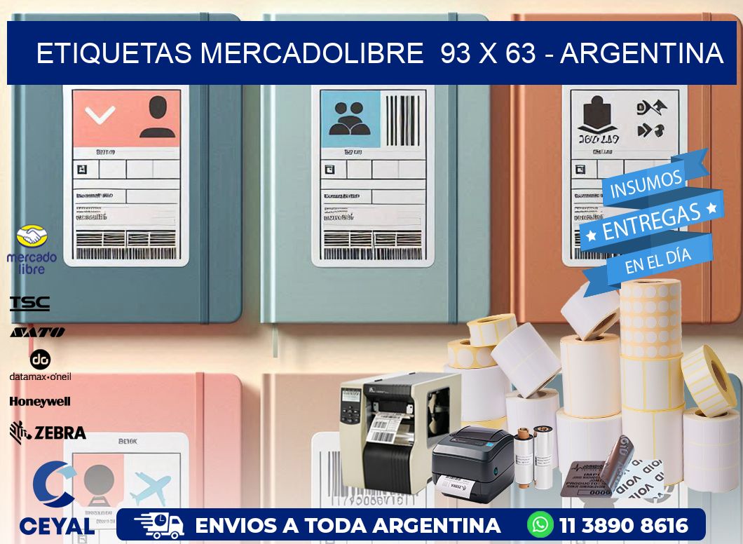 ETIQUETAS MERCADOLIBRE  93 x 63 - ARGENTINA